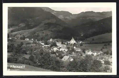 AK Kleinzell b. Hainfeld, Ortsansicht aus der Vogelschau