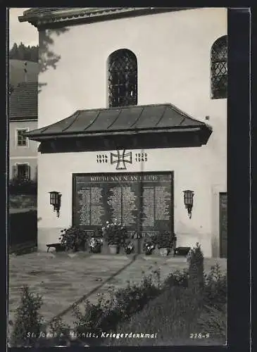 AK Breitenau am Hochlantsch, St. Jacob b. Mixnitz, Kriegerdenkmal