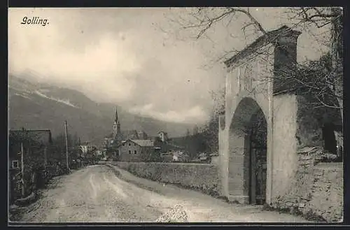 AK Golling, Ortsansicht mit Tor