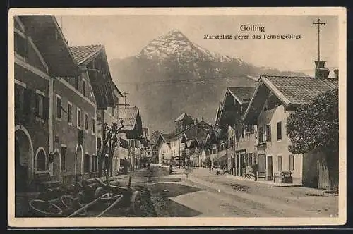 AK Golling, Marktplatz gegen das Tennengebirge