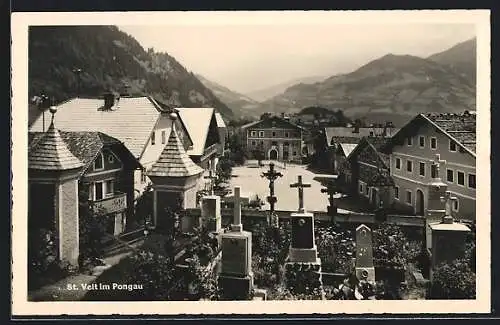 AK St. Veit i. Pongau, Blick vom Friedhof