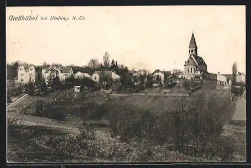 AK Giesshübl /N.-Oe., Ortsansicht mit Kirche