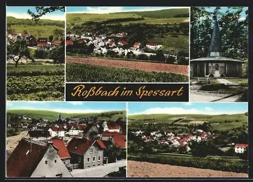 AK Rossbach / Spessart, Kapelle, Teilansichten der Ortschaft