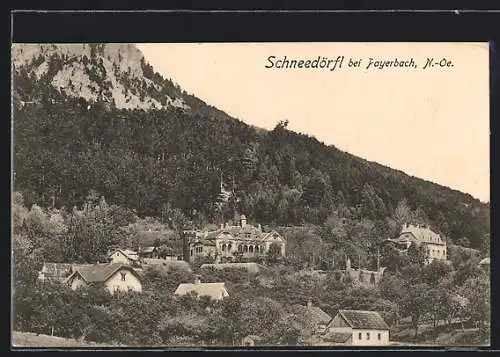 AK Reichenau an der Rax, Schneedörfl aus der Vogelschau