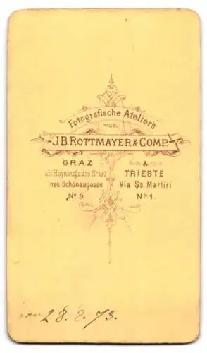 Fotografie J. B. Rottmayer & Comp., Graz, Schönaugasse 9, Eleganter Herr mit Schnauzbart