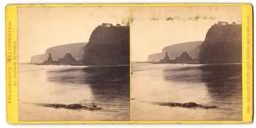 Stereo-Fotografie Francis Bedford, Ansicht Dawlish, Coast with Parson and Clerk Rock