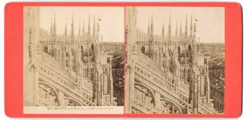 Stereo-Fotografie Giacomo Brogi, Firenze, Ansicht Milano, ala del Sud, Kathedrale, Dom