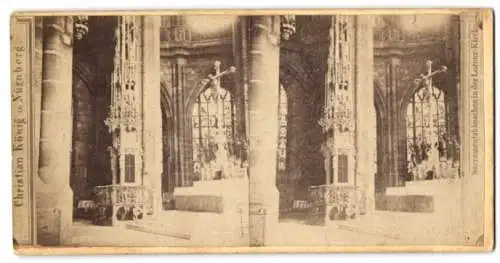 Stereo-Fotografie Christian König, Nürnberg, Ansicht Nürnberg, Sacramentshäuschen in der Lorenz Kirche