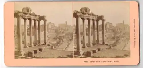 Stereo-Fotografie B. W. Kilburn, Littleton, Ansicht Rome, Grand view of the Forum
