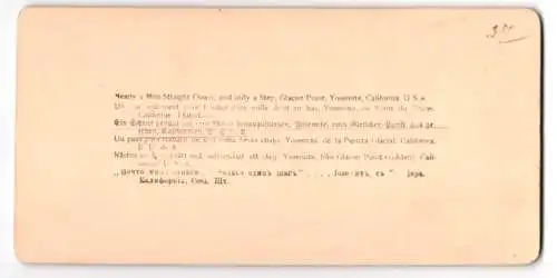 Stereo-Fotografie Strohmeyer & Wyman, New York, Ansicht Mariposa, Glacier Point at Yosemite National Park