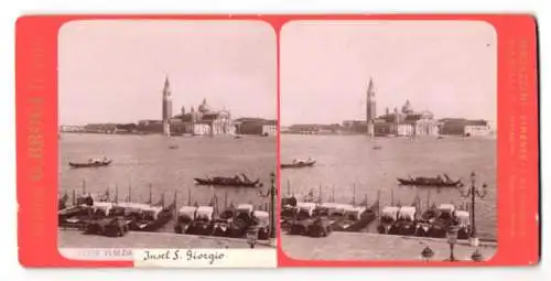 Stereo-Fotografie G. Brogi, Firenze, Ansicht Venezia, Insel S. Giorgio