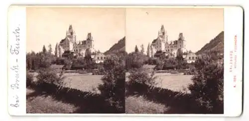 Stereo-Fotografie Alois Beer, Klagenfurt, Ansicht Bruck an der Grossglocknerstrasse, Blick nach Schloss Firschhorn