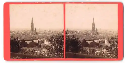 Stereo-Fotografie C. Röbcke, Freiburg i. B., Ansicht Freiburg i. B., Blick über die Stadt mit dem Münster