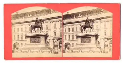 Stereo-Fotografie Oscar Kramer, Wien, Ansicht Wien, das Kaiser Joseph Reiterdenkmal