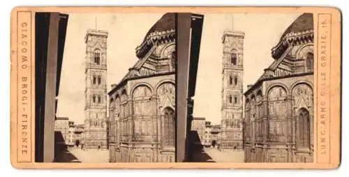 Stereo-Fotografie Giacomo Brogi, Firenze, Ansicht Firenze, Torre di Giotto