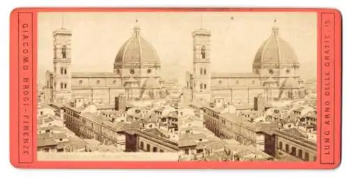 Stereo-Fotografie Giacomo Brogi, Firenze, Ansicht Florenz, la Cattedrale de or Michele