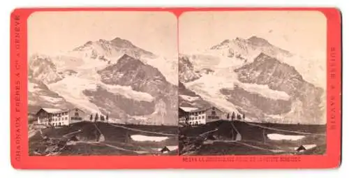 Stereo-Fotografie Charnaux Freres & Cie., Geneve, Ansicht Jungfrau, vue prise de la Petite Scheideg