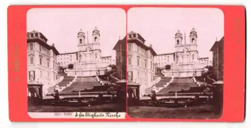 Stereo-Fotografie G. Brogi, Firenze, Ansicht Roma, Blick zur 3 Faltigkeits Kirche