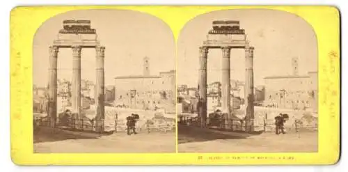 Stereo-Fotografie E. Lamy, Ansicht Rome, Restes du Temple de Minerve