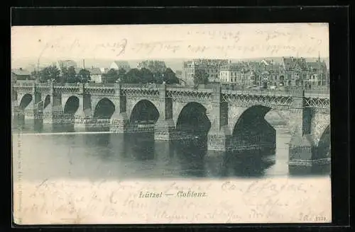 AK Lützel-Coblenz / Koblenz, Teilansicht mit Brücke