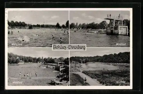 AK Böhlitz-Ehrenberg / S.-A., Waldbad mit Badegästen