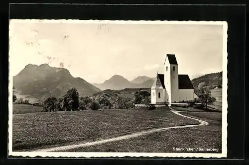AK Steinkirchen / Samerberg, Blick zur Kirche