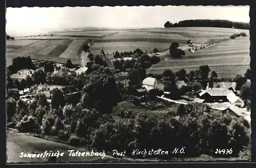 AK Kirchstetten /N.Ö., Totzenbach mit Feldern aus der Vogelschau