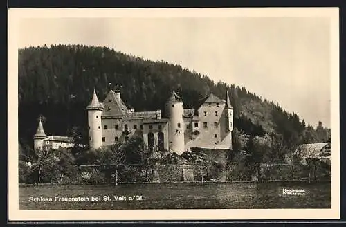 AK St. Veit a. Gl., Schloss Frauenstein im Sonnenschein