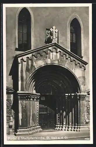 AK St. Veit a. d. Gl., Portal der Stadtpfarrkirche