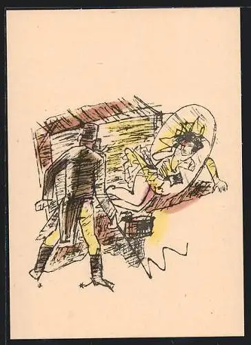 Künstler-AK Schauspieler Charlie Chaplin im Zirkus