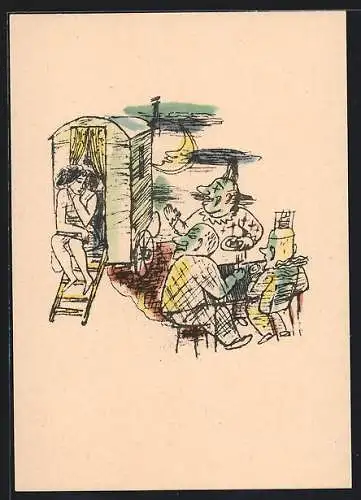 Künstler-AK Schauspieler Charlie Chaplin im Zirkus