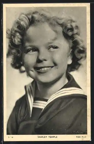 AK Schauspielerin Shirley Temple lächelt frech