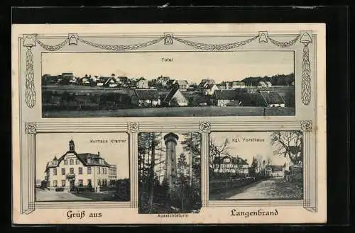 AK Langenbrand / Württ., Gasthaus Kgl. Forsthaus, Kurhotel, Totalansicht