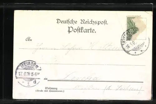 Lithographie Kyffhäuser, Kaiser Wilhelm-Denkmal, Barbarossa Höhle - Gerberei, Ruine