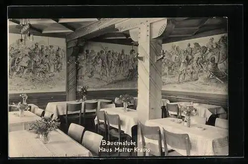 AK Schwalbach / Taunus, Gasthaus Mutter Krauss, Bauernstube, Innenansicht