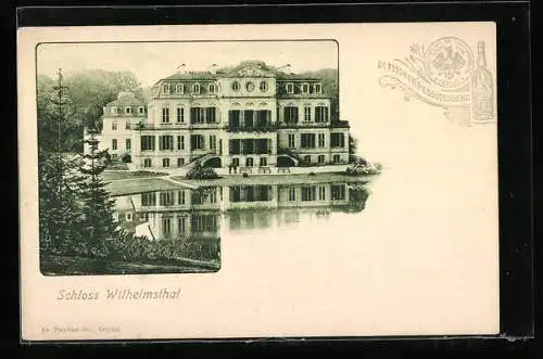 AK Wilhelmsthal / Kassel, Schloss Wilhelmsthal, Reklame für Dr. Fischer`s Essigessenz