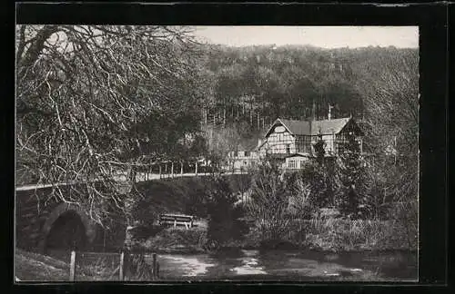 AK Marbach / Odenwald, Ortspartie mit Fachwerkhaus