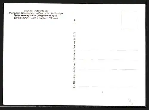 AK Strandrettungsboot Siegfried Boysen der DLRG