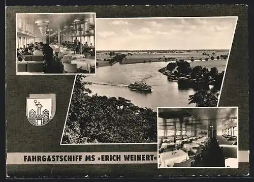 AK Fahrgastschiff MS Erich Weinert auf der Elbe