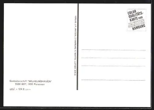 AK Passagierschiff Wilhelmshaven am Anleger