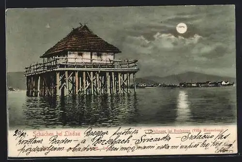 AK Schachen / Bodensee, Pfahlbaute im Bodensee, Villa Henneberg