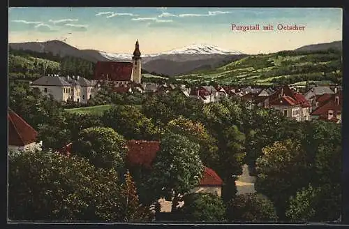 AK Purgstall an der Erlauf, Teilansicht mit Oetscher