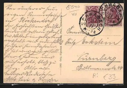 AK Rednitzhembach bei Schwabach, Strassenpartie mit Auto