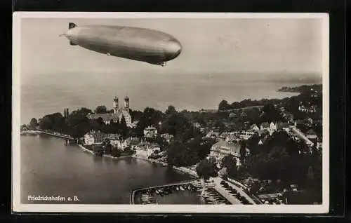 AK Friedrichshafen, Luftschiff Graf Zeppelin LZ 127 vom Flugzeug aus