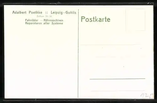 AK Leipzig-Gohlis, Adalbert Poethke, Fahrräder