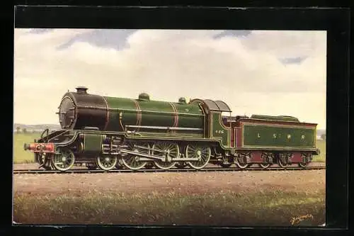 Künstler-AK Dampflokomotive No. 486 der LSWR