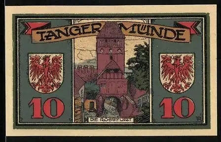 Notgeld Tangermünde 1921, 10 Pfennig, Die Rossfurt
