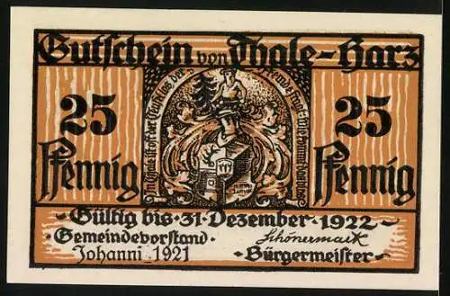Notgeld Thale /Harz 1921, 25 Pfennig, Die Walpurgisfeier auf dem Hexentanzplatz