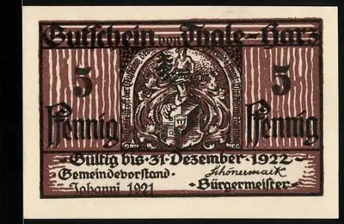 Notgeld Thale /Harz 1921, 5 Pfennig, Das Bergtheater
