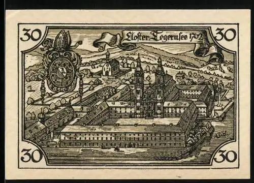 Notgeld Tegernsee 1921, 30 Pfennig, Das Kloser Tegernsee 1702